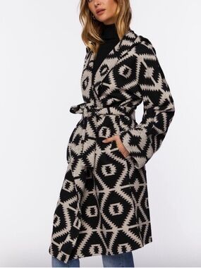 NWT Forever 21 PREMIUM LABEL JACKET / COATIGAN W/Self Tie Belt, Hood & Pockets